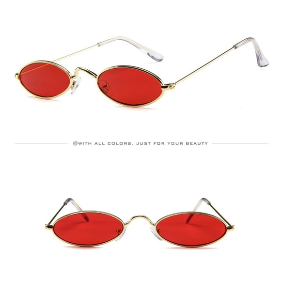 Small Oval Red Retro Frames - Picture 3 of 4